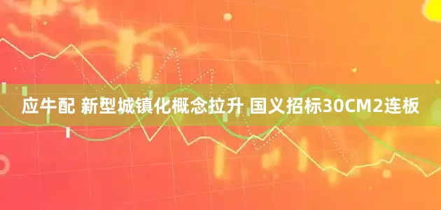 应牛配 新型城镇化概念拉升 国义招标30CM2连板